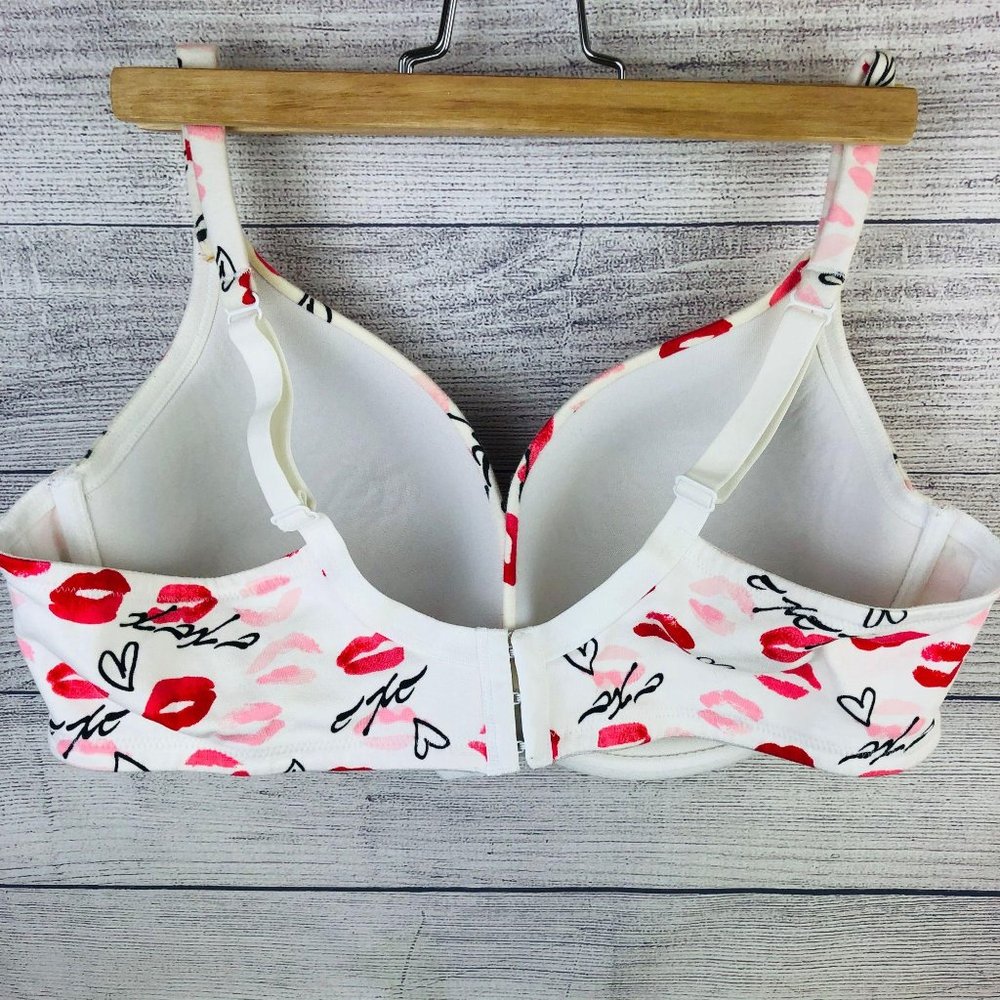Cacique Lane Bryant Lipstick Print Bra Womens 42D - Picture 2 of 7